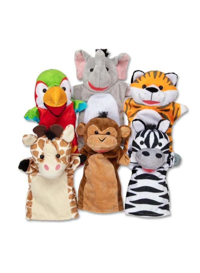 Melissa & Doug مجموعة دمى اليد من ميليسا ودوج أصدقاء السفاري (6 قطع) - Image 2